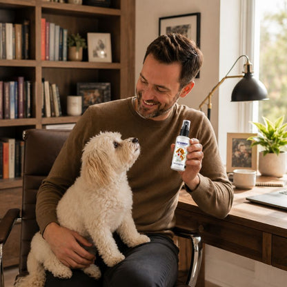 Dog Deodorizing Spray — dries in about two minutes, nothing to rinse