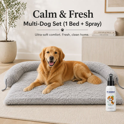 Calming Couch Bed on a sofa — detail of the overstuffed bolsters