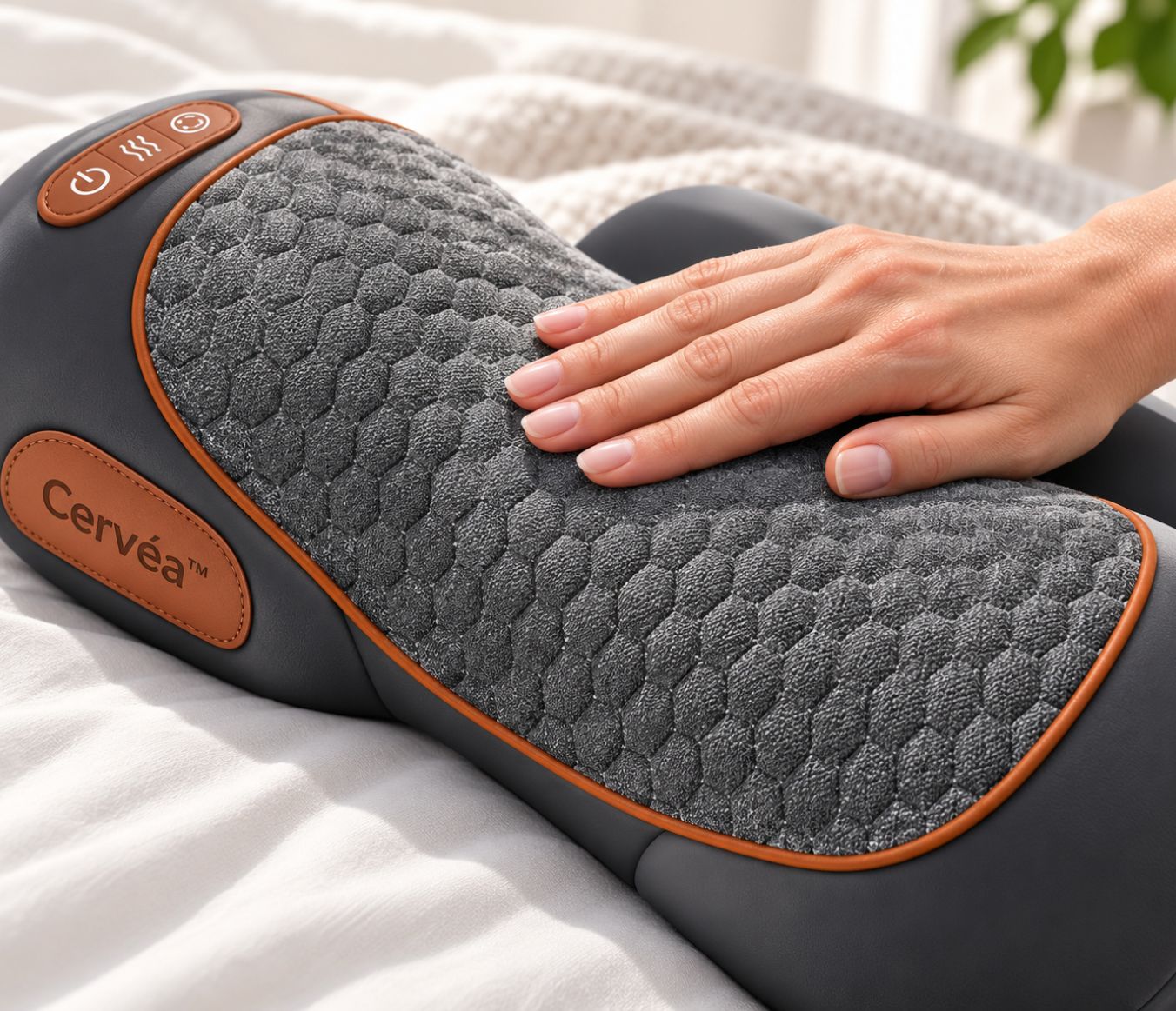 Cervéa™ — coussin cervical sans fil, tissu maillé et mousse à mémoire de forme
