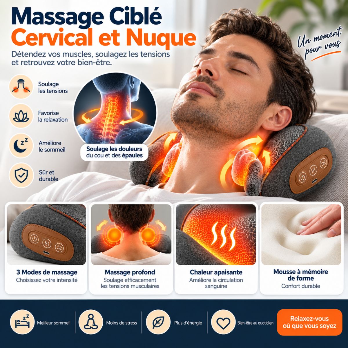 Cervéa™ — massage ciblé des cervicales et de la nuque