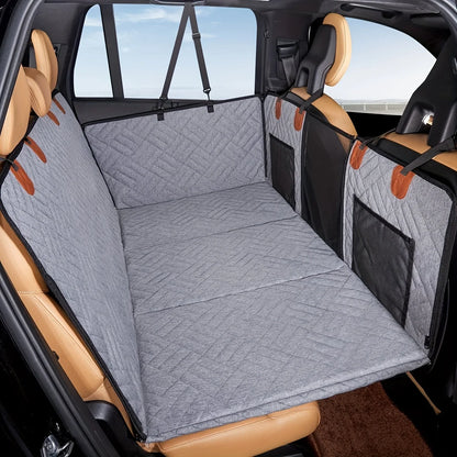 RoadNest waterproof dog hammock seat cover installed in a back seat