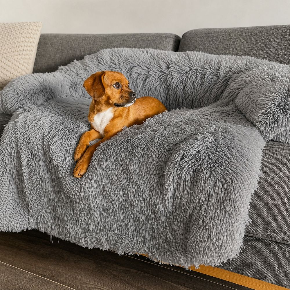 Calming Couch Bed in Light Grey — fabric close-up